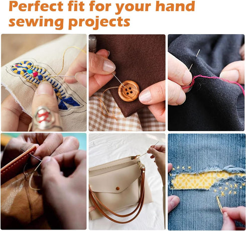 FIVEIZERO 60 PCS Large Eye Sewing Needles, 6 Sizes Hand sewing Needles, Leather Needle Embroidery Thread Needle, Stainless Hand Quilting Needles w...