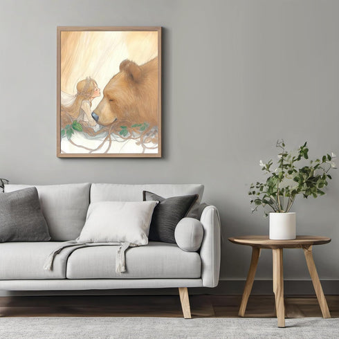 Posterizer 1 pcs-enchanting whimsical fairy and a bear poster 3-Art for Animal Lovers-Kids Room Art-Gift for Daughter, Son, Kids Decor for nursery...