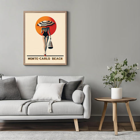 Posterizer 1 pcs-Monte-Carlo Beach Retro Travel Poster-Adventure Wall Art-GIft for Men Women Teens-Decor for Home & Office- unframed wall art...