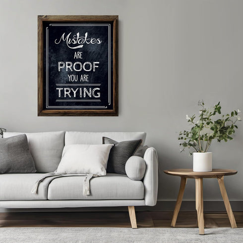 Posterizer 1 pcs-Mistakes Are Proof You Are Trying-Typography Art-Motivational & Inspirational Art-Decor for Home & Office- UNFRAMED Wall Art...