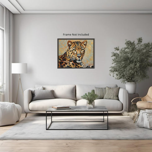 Posterizer 1 pcs- pretty leopard-fancy background-Art for Animal Lovers-Landscape & Nature Art- Living Room Bedroom Decor- unframed wall art...