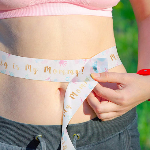 Sumind 2 Rolls Tummy Measuring Tape Tummy Measure Belly Baby Shower Game Party Favors Measure Tape Game Supplies, 2 Inch x 150 Feet...