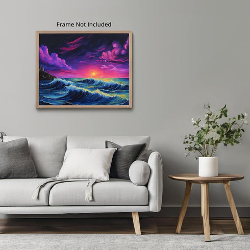 Posterizer 1 pcs- beach and the sea-abstract art 6-Landscape & Nature Art-Floral Botanical Art- Decor for Home & Office- unframed wall art...