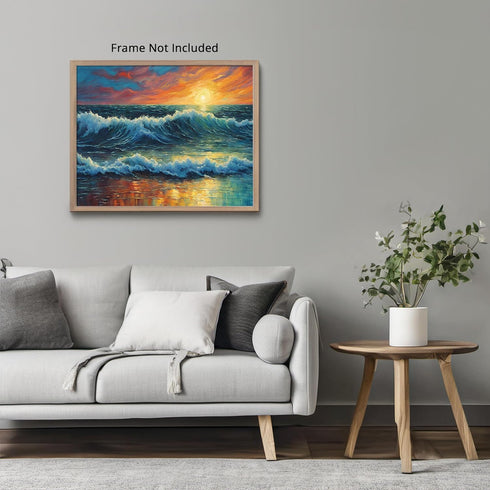 Posterizer 1 pcs- beach and the sea-abstract art 3-Landscape & Nature Art-Floral Botanical Art- Decor for Home & Office- unframed wall art...