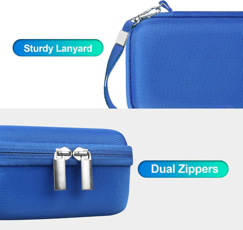 BOVKE Carrying Case Compatible with JBL Go 4 Portable Bluetooth Wireless Speaker, Extra Mesh Pocket for Charging Cables and Accessories, Blue...