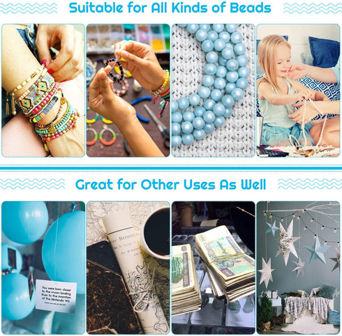 Stretchy String for Bracelets, Cridoz 5 Rolls Clear Elastic String Stretch Cord Jewelry Bead Bracelet String with 2 Pcs Beading Needles for Seed B...