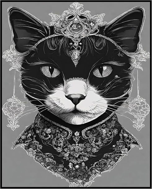 Posterizer 1 pcs- classic goth themed abstract black cat-Gothic Art-Art for Animal Lovers- Living Room Bedroom Decor- unframed wall art...