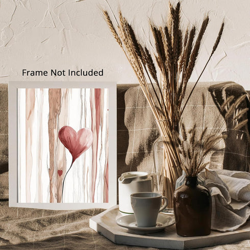 Posterizer 1 pcs-minimalist soft pink pastel art of a heart-Romantic Art-Abstract & Modern Art-Decor for Home & Office- unframed wall art...