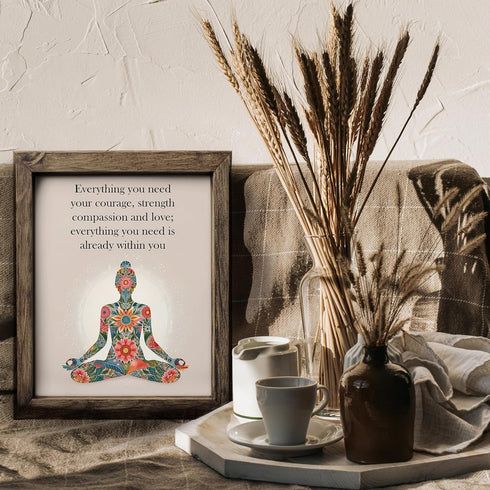 Posterizer 1 pcs-everything you need is within you-zen quotes-Quotes and Poems-Typography Art-Gift For Buddhism Meditation philosophy Fans- UNFRAM...