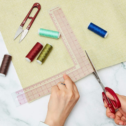 2 Pieces Plastic Sewing Ruler L Shaped Ruler Right Angle Ruler Sewing Measure Tailor Ruler Clear Sewing Ruler for Tailor Craft Tool Drawing Measur...