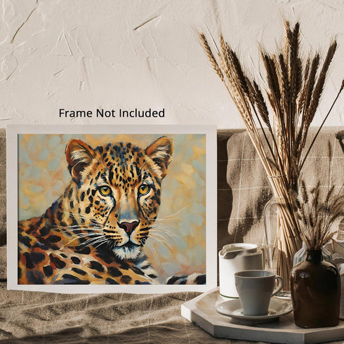 Posterizer 1 pcs- pretty leopard-fancy background-Art for Animal Lovers-Landscape & Nature Art- Living Room Bedroom Decor- unframed wall art...