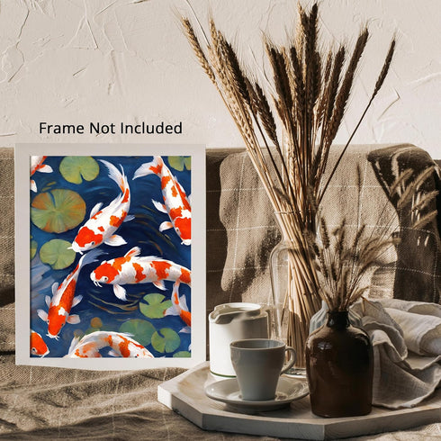 Posterizer 1 pcs- Beautiful gold fish swimming in water print-Art for Animal Lovers- Gift for Men Women Entrepreneur Teens-decor for Bedroom, Offi...