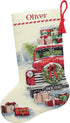 Dimensions Whimsical Counted Cross Stitch Kit Santa's Truck Stocking - 16"(1 Pc.) - Christmas Stocking, DIY Gift for Loved Ones, Ideal for Festive...