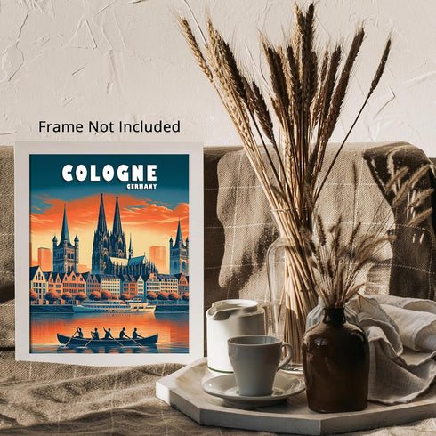 Posterizer 1 pcs-travel poster-Cologne Germany-Adventure Wall Art Gift for Men Women Entrepreneur Teens Decor for Home & Office- unframed wall a...