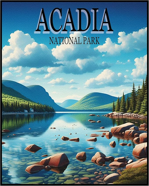 Posterizer 1 pcs-Acadia Jordan Pond National Park Travel Poster-Adventure Wall Art-GIft for Men Women Teens-Decor for Home & Office- unframed wall...