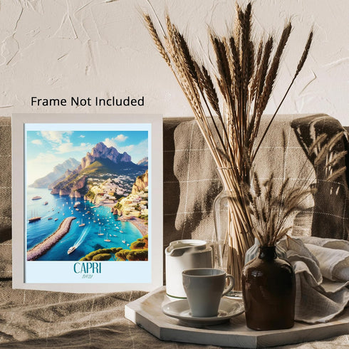 Posterizer 1 pcs-Capri Italy Cute Aesthetic Travel Print-Adventure Wall Art-GIft for Men Women Teens-Decor for Home & Office- unframed wall art...