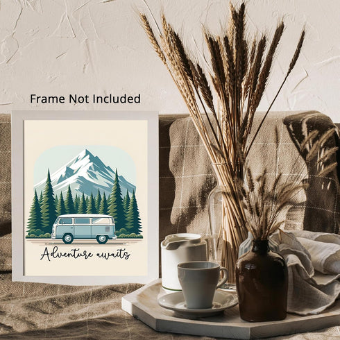 Posterizer 1 pcs-Adventure Awaits-Nature Travel Poster-Adventure Wall Art-Landscape & Nature Art- Gift for Nature and Beach Lovers-Living Room Bed...