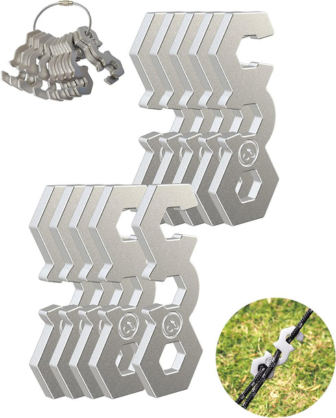 NACETURE Aluminum Alloy Rope Tensioner Camping Tent Guyline Cord Adjuster Camping of Gear for Camping, Hiking, Backpacking Ultralight Tent Stakes ...