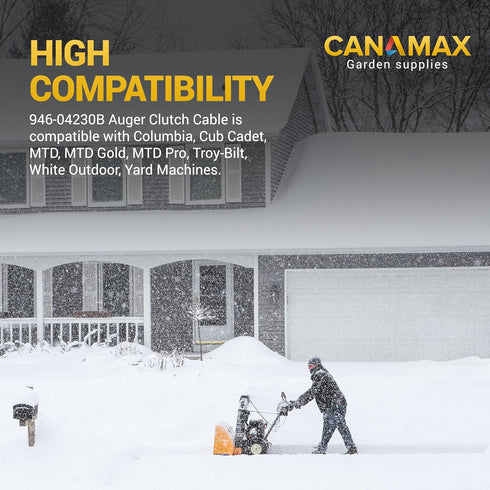 Canamax 946-04230B Auger Clutch Cable 47.5” Compatible with MTD Cub Cadet Snow Blower Thrower - Replace number parts 946-04230 946-04230A 746-0423...