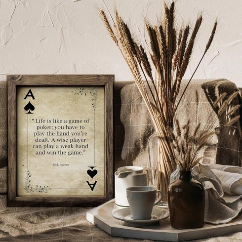 Posterizer 1 pcs-Life is Like a Game of Poker-Rick Warren-Quotes and Poems-Motivational & Inspirational Art-Living Room Bedroom Decor- UNFRAMED Wa...