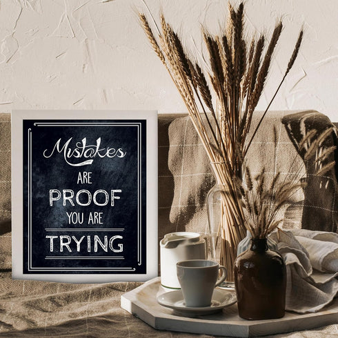 Posterizer 1 pcs-Mistakes Are Proof You Are Trying-Typography Art-Motivational & Inspirational Art-Decor for Home & Office- UNFRAMED Wall Art...