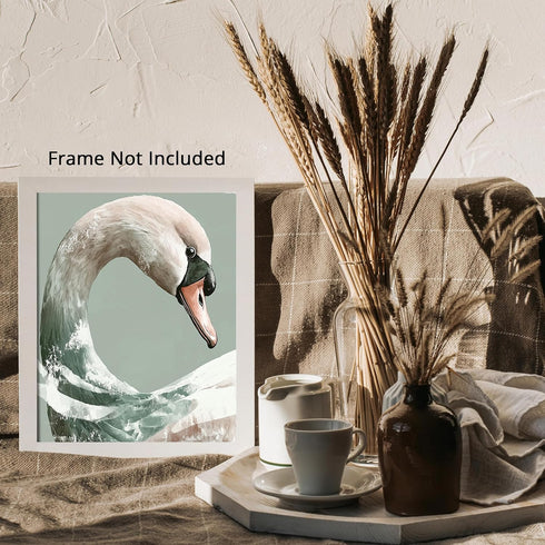 Posterizer 1 pcs-graceful beautiful white swan art work 1-Art for Animal Lovers Gift for Men Women Entrepreneur Teens Chic Home Decor- unframed w...