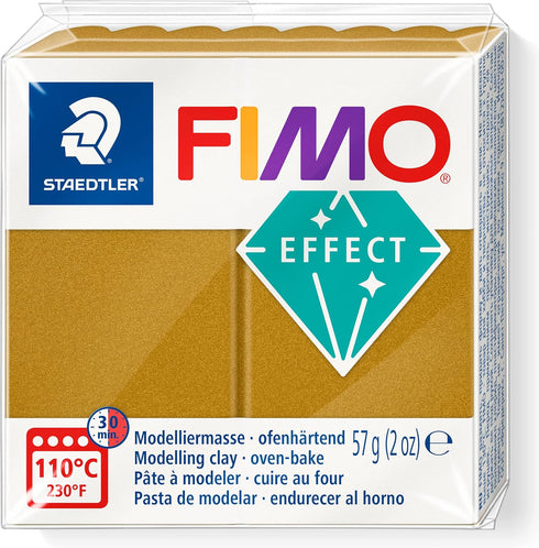 STAEDTLER 8010-11 Fimo Effect Oven-Hardening Polymer Modelling Clay - Metallic Gold (57g)...