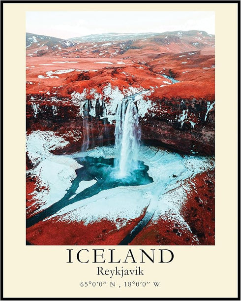 Posterizer 1 pcs-Iceland Reykjavik Landscape Travel Print-Adventure Wall Art-GIft for Men Women Teens-Decor for Home & Office- unframed wall art...