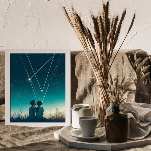Posterizer 1 pcs-under the stars and moonlight cute poster -2-Astronomy & Celestial Art-Kids Room Art-Living Room Bedroom Decor- unframed wall art...