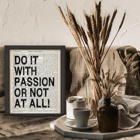 Posterizer 1 pcs-do it with passion or not at all-Motivational & Inspirational Art-Decor for Home & Office- UNFRAMED Wall Art...