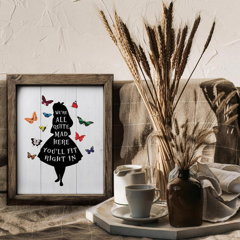Posterizer 1 pcs-we're all mad in here-Alice in Wonderland quotes-Movie & Cinema Art-Gift for movie lovers-Gift for Men Women Entrepreneur Teens- ...