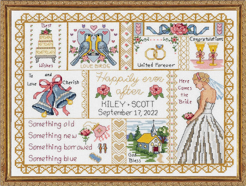 Janlynn 50577 Counted Cross Stitch Kit 13.25"X10", Wedding Collage (14 Count)...