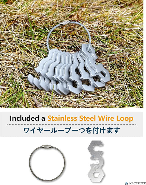 NACETURE Aluminum Alloy Rope Tensioner Camping Tent Guyline Cord Adjuster Camping of Gear for Camping, Hiking, Backpacking Ultralight Tent Stakes ...