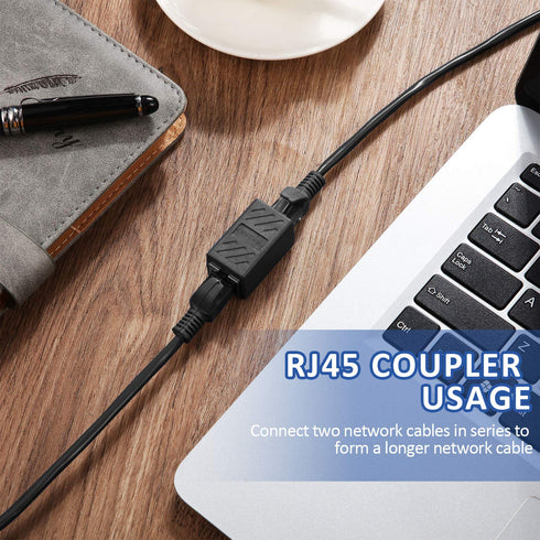 Frienda 10 Pieces RJ45 Coupler, Ethernet Extension Adapter Network Connector for Cat7/Cat6/Cat5e/Cat5 Ethernet Network Cable Coupler Female to Fem...