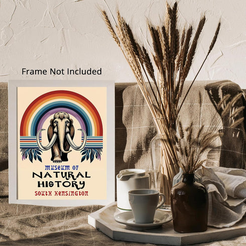 Posterizer 1 pcs-Natural History Museum London Travel Poster-Adventure Wall Art-GIft for Men Women Teens-Decor for Home & Office- unframed wall ar...