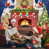 6x4 feet Christmas Fireplace Theme Backdrop Christmas Brick Wall Theme Decoration Extra Large Fabric Red Brick Wall Backdrop for Photo Baby Shower...