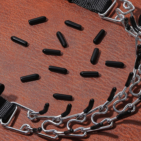 100 Pieces Prong Collar Covers Dog Prong Training Pet Collar Tips Vinyl Comfort Rubber Tips for Pet Dog Prong Collar to Increase Comfort, Black (2...