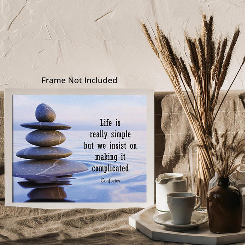 Posterizer 1 pcs-Life is Really Simple-Philosophy-Confucius-Quotes-Motivational & Inspirational Art-Gift For Buddhism Meditation philosophy Fans- ...