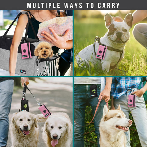 PetAmi Dog Poop Bag Holder for Leash, Doggie Waste Bag Dispenser For Poop with Clip for Puppy Potty Walking Accessories Travel Camping, Dog Treat ...