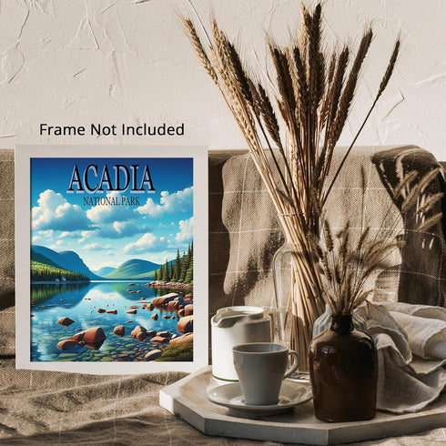 Posterizer 1 pcs-Acadia Jordan Pond National Park Travel Poster-Adventure Wall Art-GIft for Men Women Teens-Decor for Home & Office- unframed wall...