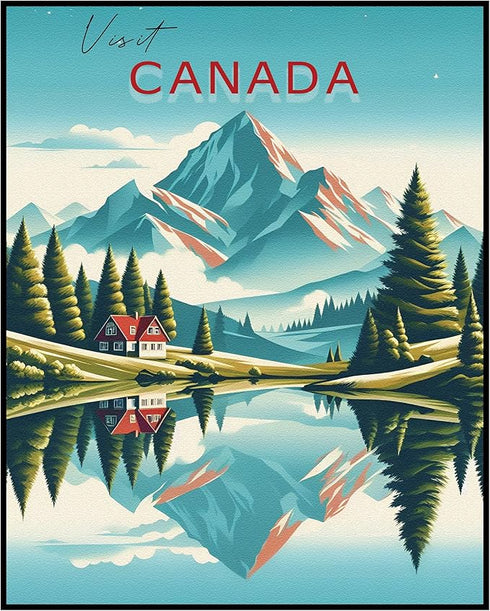 Posterizer 1 pcs-Canada Travel Poster Print-Adventure Wall Art Gift for Men Women Entrepreneur Teens Decor for Home & Office- unframed wall art...