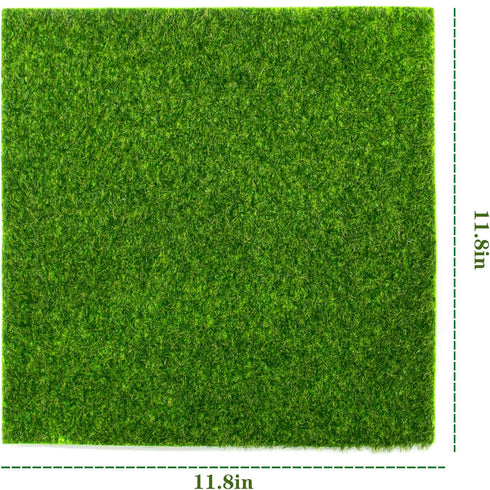 AUEAR, Artificial Garden Grass Life-Like Lawns Squares Fake Fairy Grass Mats Fake Turf Patch Ornament Garden Grass Decoration (3 Pack, 12"x12")...