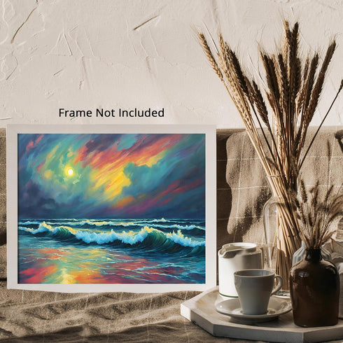 Posterizer 1 pcs- beach and the sea-abstract art 5-Landscape & Nature Art-Floral Botanical Art- Decor for Home & Office- unframed wall art...
