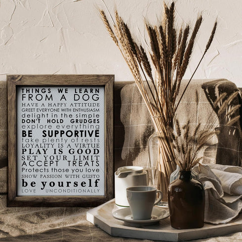 Posterizer 1 pcs-Things we learn from a dog-Art for Animal Lovers-Motivational & Inspirational Art-Decor for Home & Office- UNFRAMED Wall Art...