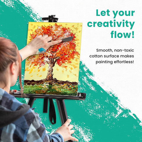 Chalkola Paint Canvas Panels 5x7 inch (15 Pack) for Acrylic Painting & Oil Art, Primed 100% Cotton Boards, Acid-Free for Professional Artists, Hob...