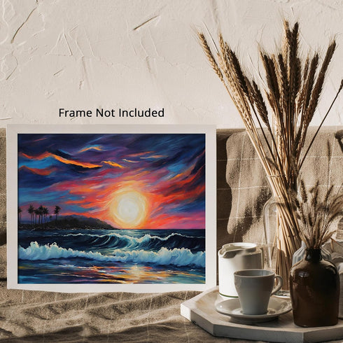 Posterizer 1 pcs- beach and the sea-abstract art 7-Landscape & Nature Art-Floral Botanical Art- Decor for Home & Office- unframed wall art...