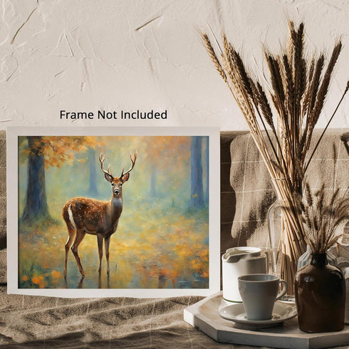 Posterizer 1 pcs- wild deer strolling in the jungle-Art for Animal Lovers-Landscape & Nature Art- Living Room Bedroom Decor- unframed wall art...
