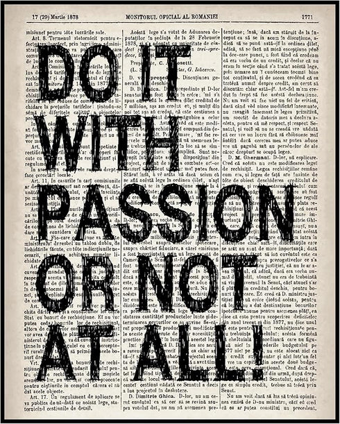 Posterizer 1 pcs-do it with passion or not at all-Motivational & Inspirational Art-Decor for Home & Office- UNFRAMED Wall Art...