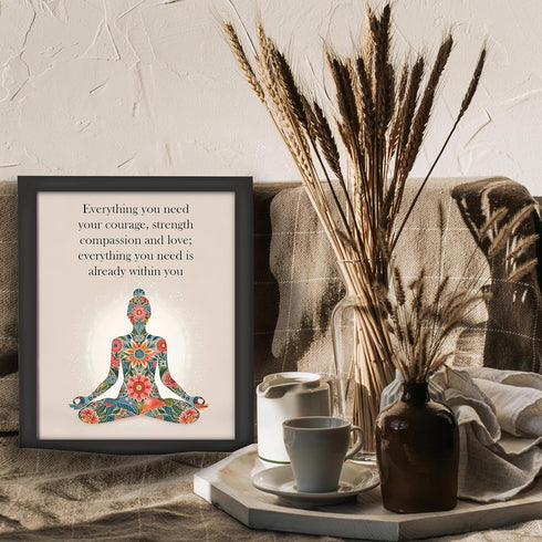 Posterizer 1 pcs-everything you need is within you-zen quotes-Quotes and Poems-Typography Art-Gift For Buddhism Meditation philosophy Fans- UNFRAM...