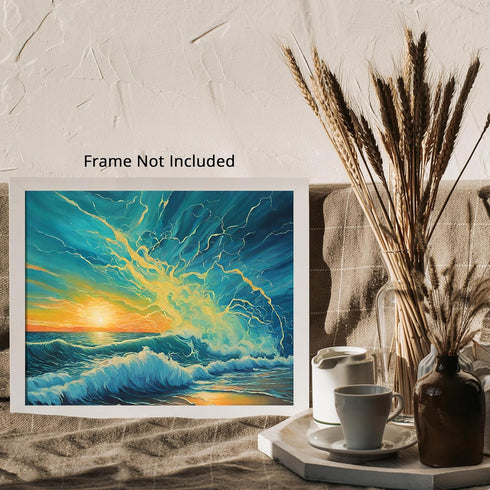 Posterizer 1 pcs- beach and the sea-abstract art 1-Landscape & Nature Art-Floral Botanical Art- Decor for Home & Office- unframed wall art...